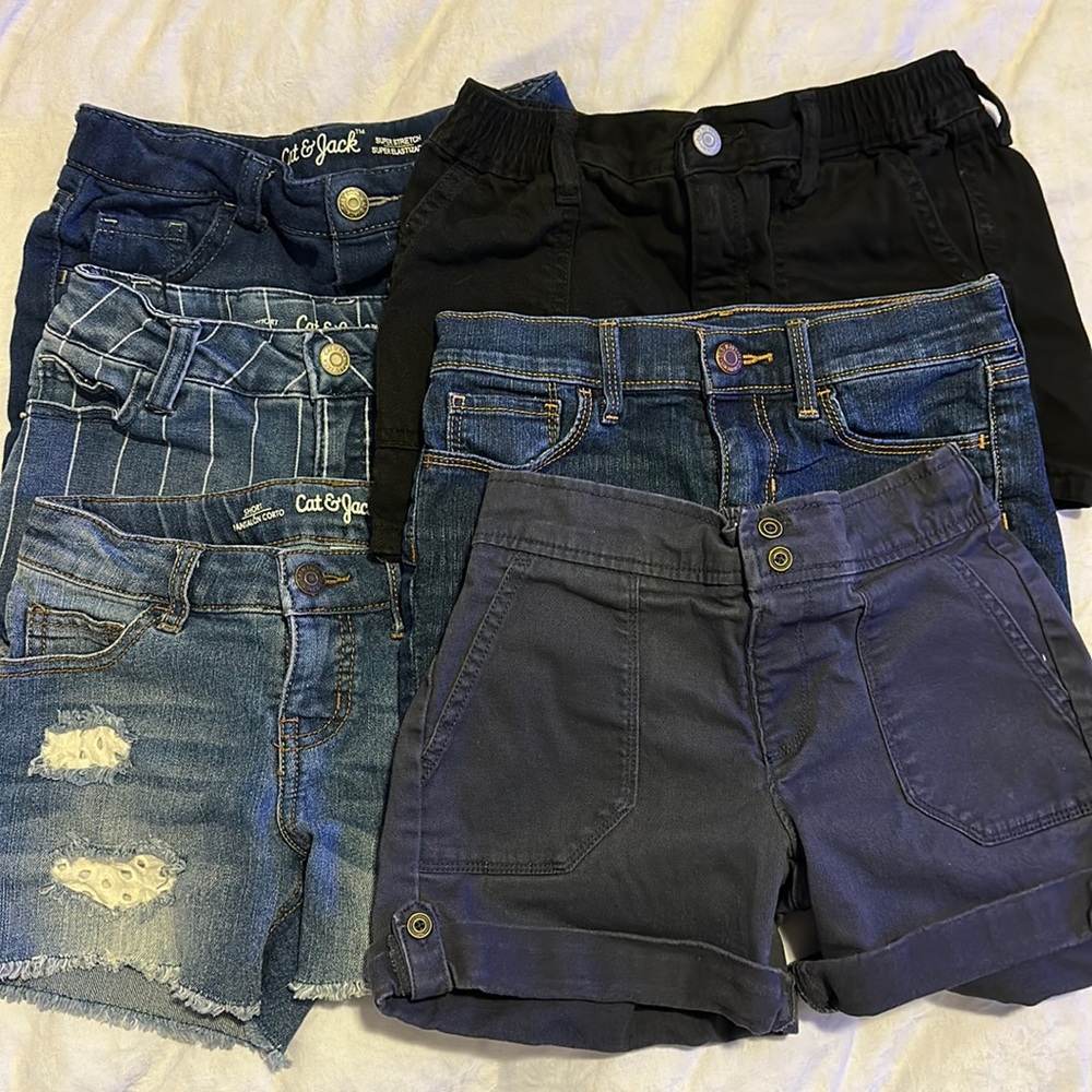 Six Pairs of Cat & Jack and Old Navy Girls Shorts